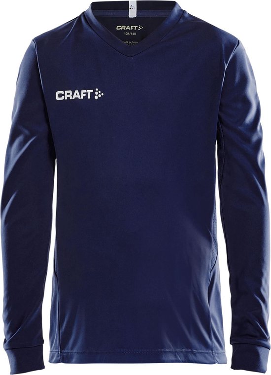 Craft Squad Jersey Solid LS Shirt Junior  Sportshirt - Maat 158  - Unisex - blauw/wit Maat 158/164