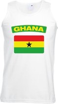 Singlet shirt/ tanktop Ghanese vlag wit heren S
