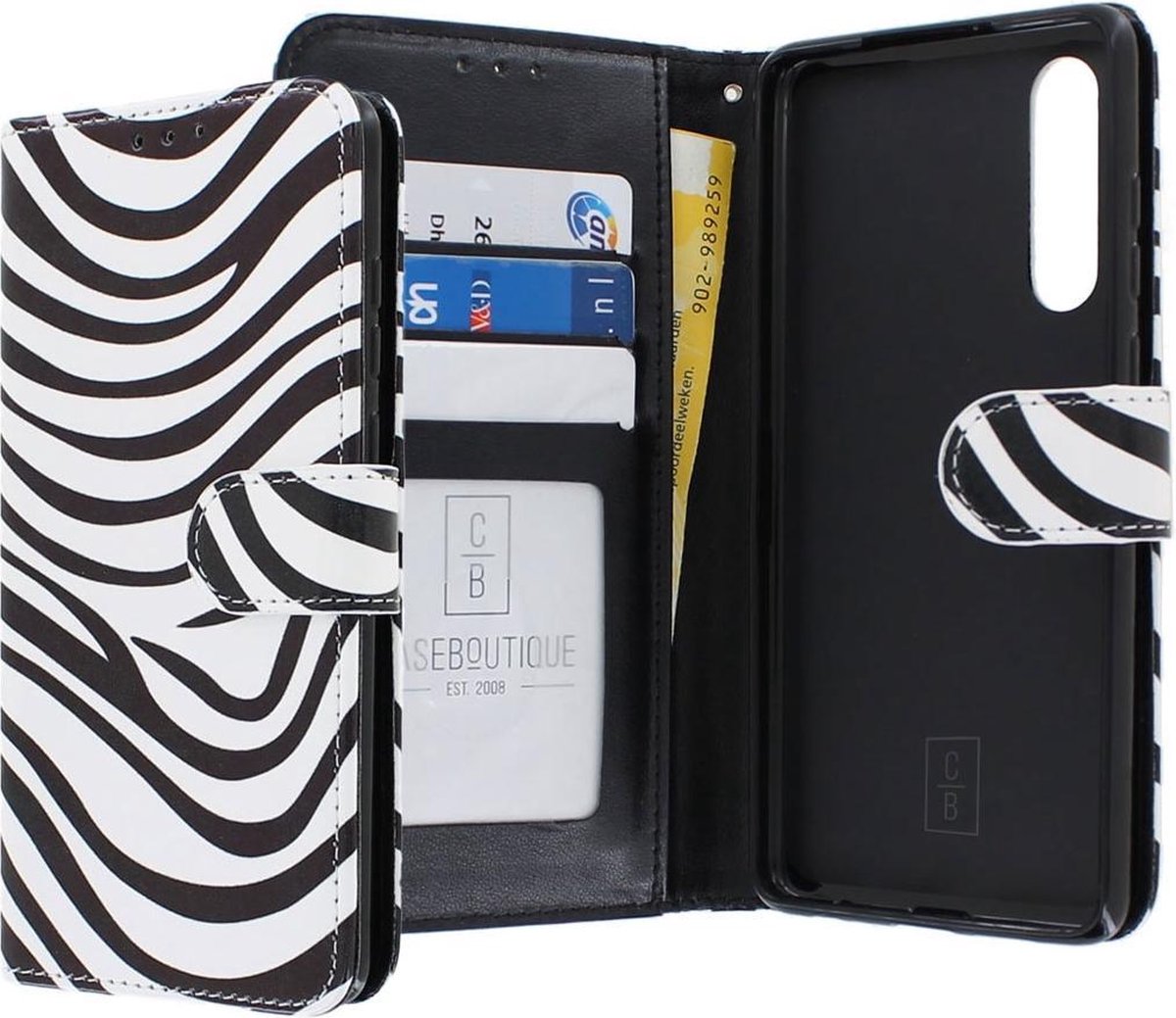 Huawei P30 hoesje - CaseBoutique - Zebra print - Kunstleer