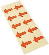 Etiket pijl, beschrijfbaar, zelfklevend papier, verwijderbaar, 35 x 25 mm, 10/kaart Rood