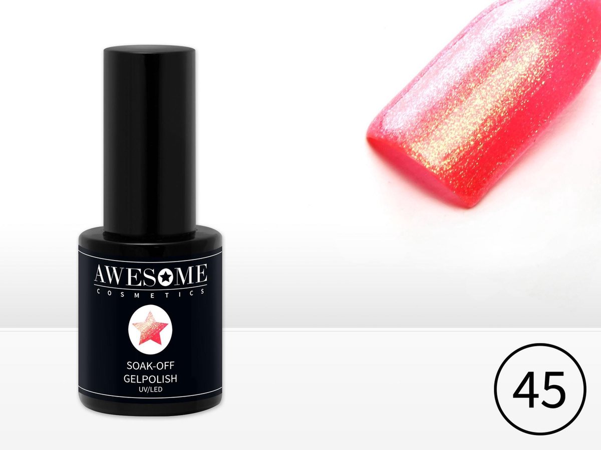 Goedkoopste Awesome 45 Koraal Mermaid Glitter Gelpolish - Gellak - Gel nagellak - UV & LED