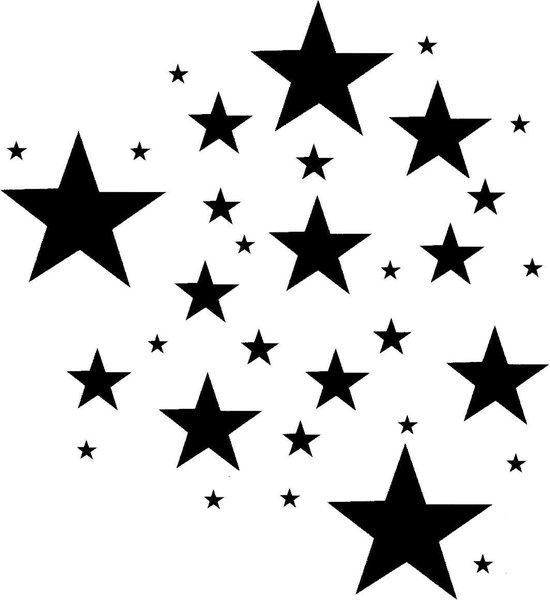 Muurstickers sterren Zwart / 33 / Muurdecoratie voor de babykamer / Slaapkamer | bol.com