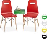 relaxdays - design stoel 2 stuks - eetkamerstoel - moderne eetkamer stoelen hout