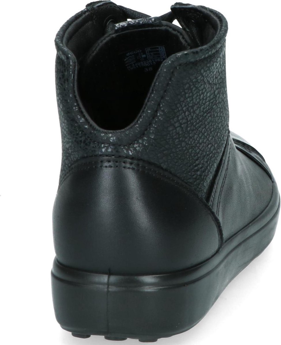 Ecco Soft 7 dames veterboot - Zwart - Maat 38 | bol.com