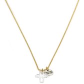 Heaven Eleven dames Ketting ballchain goud plating swarovski elements kruisje