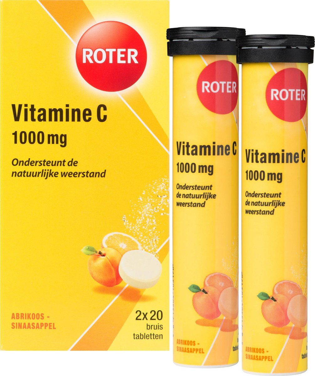 Roter Vitamine 1000 mg - Vitaminen - Abrikoos-Sinaasappel - 20 bruistabletten | bol.com