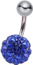 Fako Bijoux® - Navelpiercing - Disco Dots - Donkerblauw