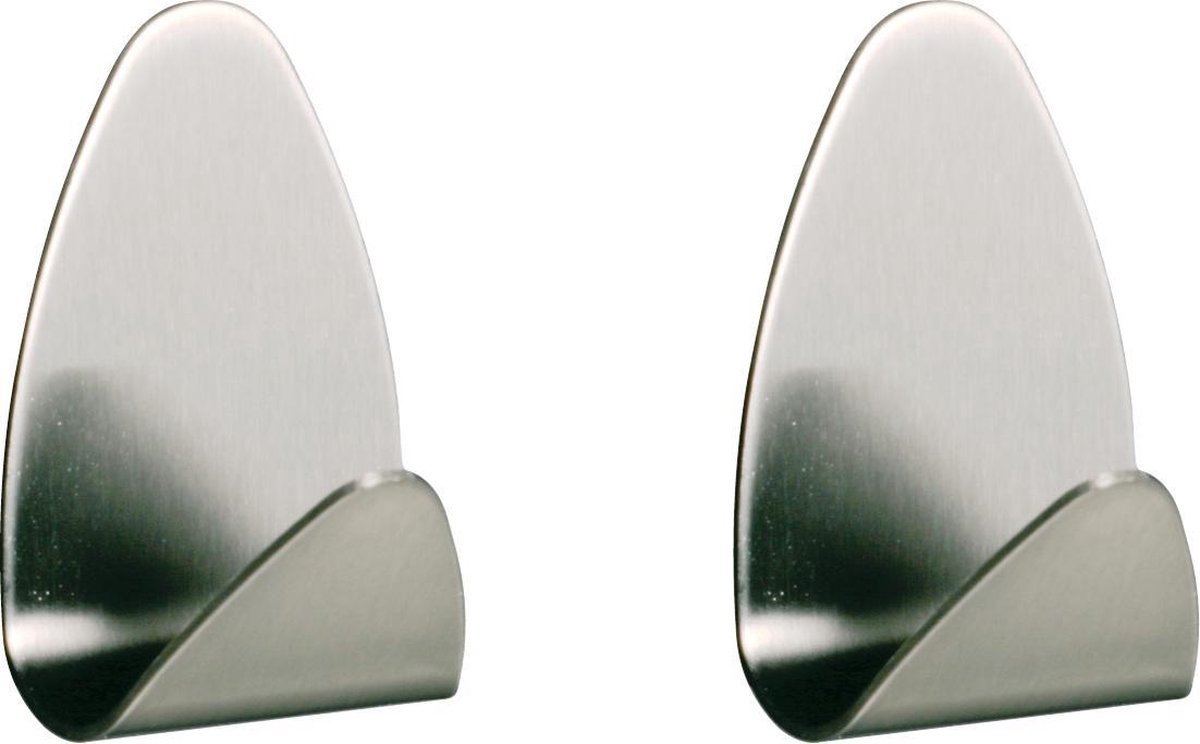 Tiger Haak Oval - 2 stuks - RVS Geborsteld