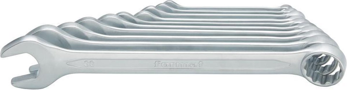 Ringsteeksleutel Vanadium staal DIN 3113/vorm A 10-30mm 10-delig FORMAT