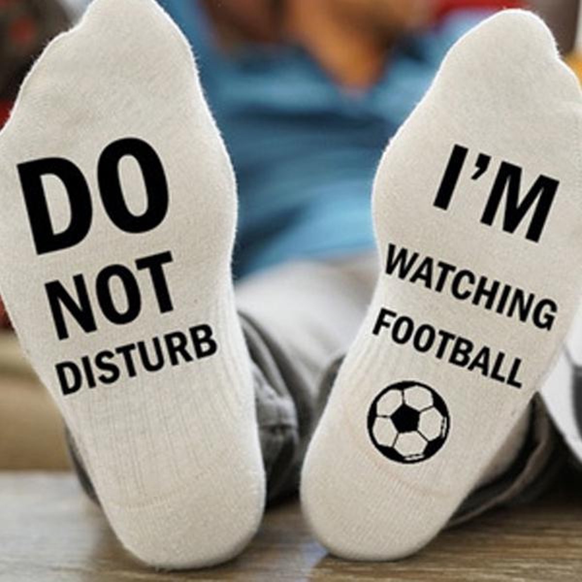 Grappige Sokken met Tekst: Niet Storen, Ik Kijk Voetbal of Rugby Cadeau