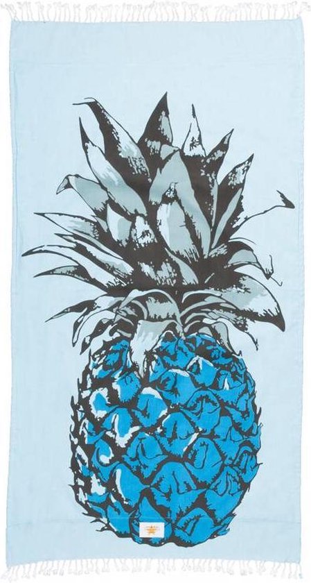 Mycha Ibiza – strandlaken – strandhanddoek – kikoy – ananas – blauw – 100% katoen