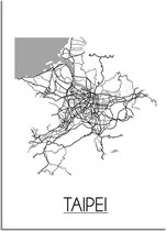 DesignClaud Taipei Plattegrond poster A3 + Fotolijst zwart