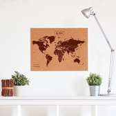 Miss Wood - WOODY MAP NATURAL kurken wereldkaart - 60x45cm (L) - Bruin