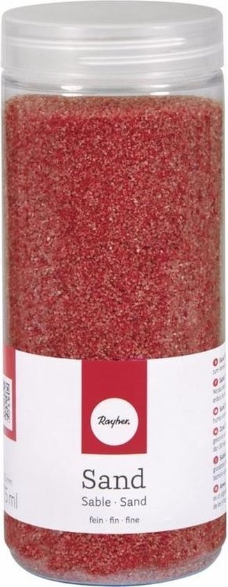 Fijn decoratie zand rood 475 ml - decoratie - zandkorrels / knutselmateriaal