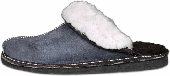 Schapenvacht pantoffels - Lamsvacht dames slippers - Grijs - Maat 45