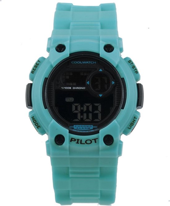 Coolwatch CW.275 horloge Pilot Licht Blauw Digitaal