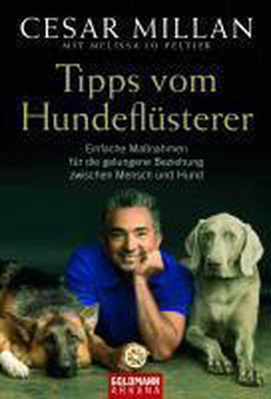 Boek "Tipps vom Hundeflüsterer" met Cesar Millan en twee honden.