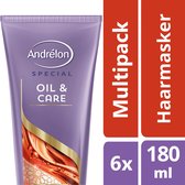 Andrélon Oil & Care - 6 x 180 ml - 1-Minuut Haarmasker - Voordeelverpakking