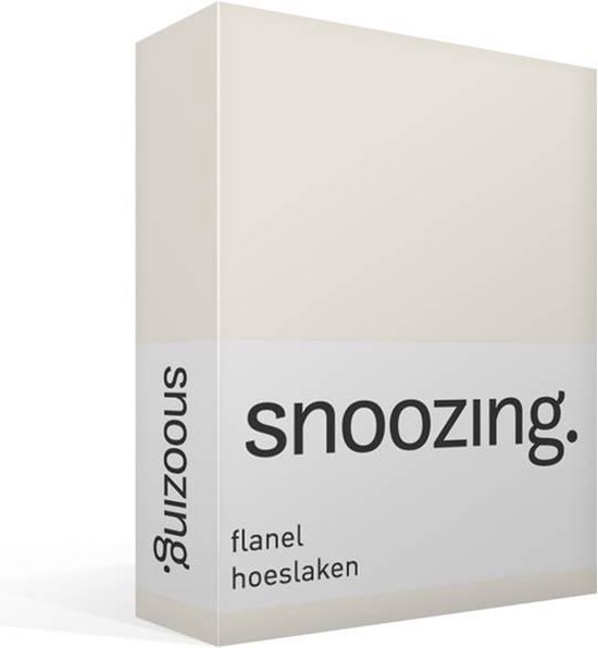 Snoozing - Flanel - Hoeslaken - Eenpersoons - 80x200 cm - Ivoor