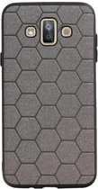 Grijs Hexagon Hard Case - Achterkant Hoesje voor Samsung Galaxy J7 Duo J720F