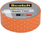 Scotch®  Expressions Tape Refill Oranje/spikkels, 15mm x 10m