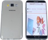 Samsung Galaxy J5 (2015) , 0.35mm Ultra Thin Matte Soft Back Skin case Transparant Grijs Grey