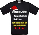 Verlanglijstje kerst  T-shirt maat M zwart
