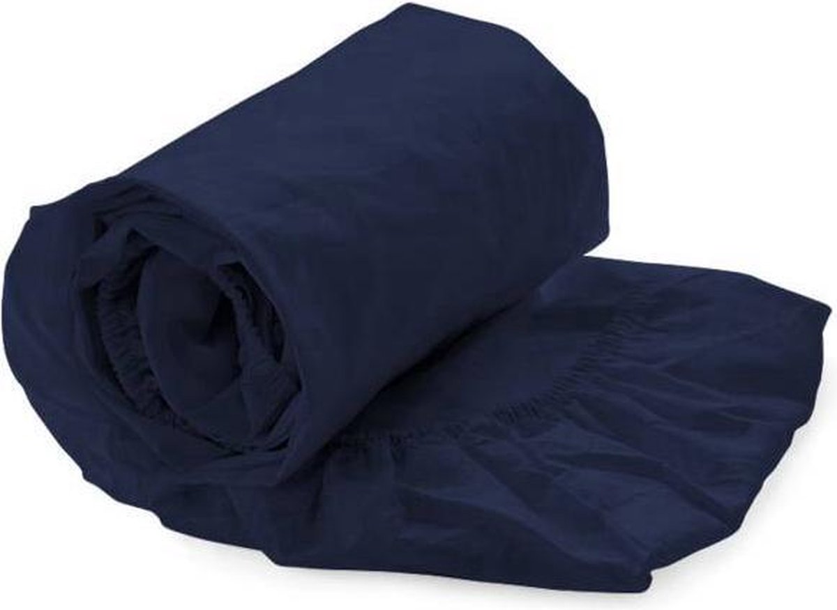 S.A.COLLECTION HOESLAKEN -STRIJKVRIJ-BOXSPRING-KATOEN 180x200 DONKERBLAUW