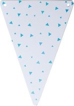 Vlaggen wit DIY - blauwe triangel - Maak je eigen vlaggenlijn