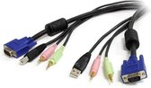 StarTech.com 1,80m 4-in-1 USB VGA KVM-switch Kabel met Audio en Microfoon