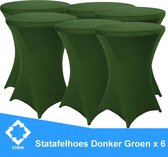 Statafelrok Luxe Donker Groen x 6 - Statafel Tafelrok - Statafelhoes - Stretch –  ∅80 x 110 cm – geschikt voor Horeca Evenementen | Sta Tafel Hoes | Statafel | Staantafelhoes | Cocktailparty 