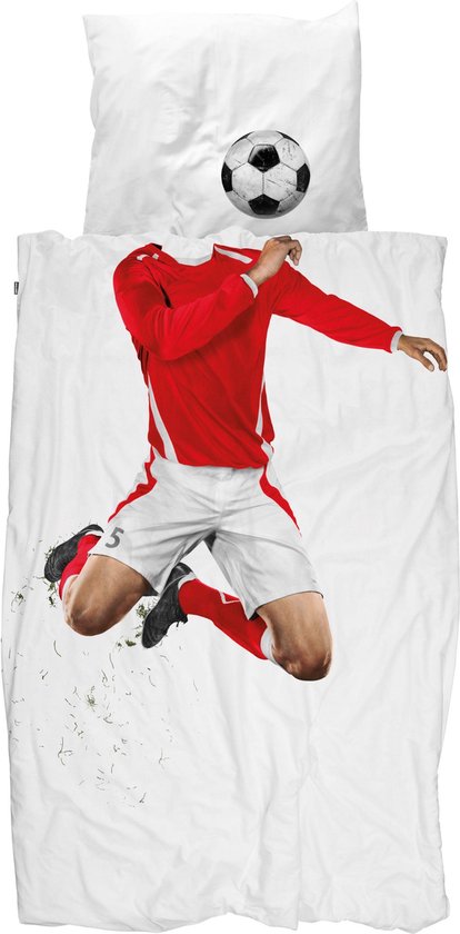 Snurk dekbedovertrek Soccer Champ red - 1-persoons (140x200/220 cm incl. 1 sloop)