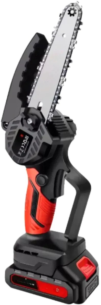 Mini Kettingzaag 6 Inch Zeriel - Draadloze Elektrische Kettingzaag met Li-Ion Batterij - Inclusief 2 Kettingen en Veiligheidsslot