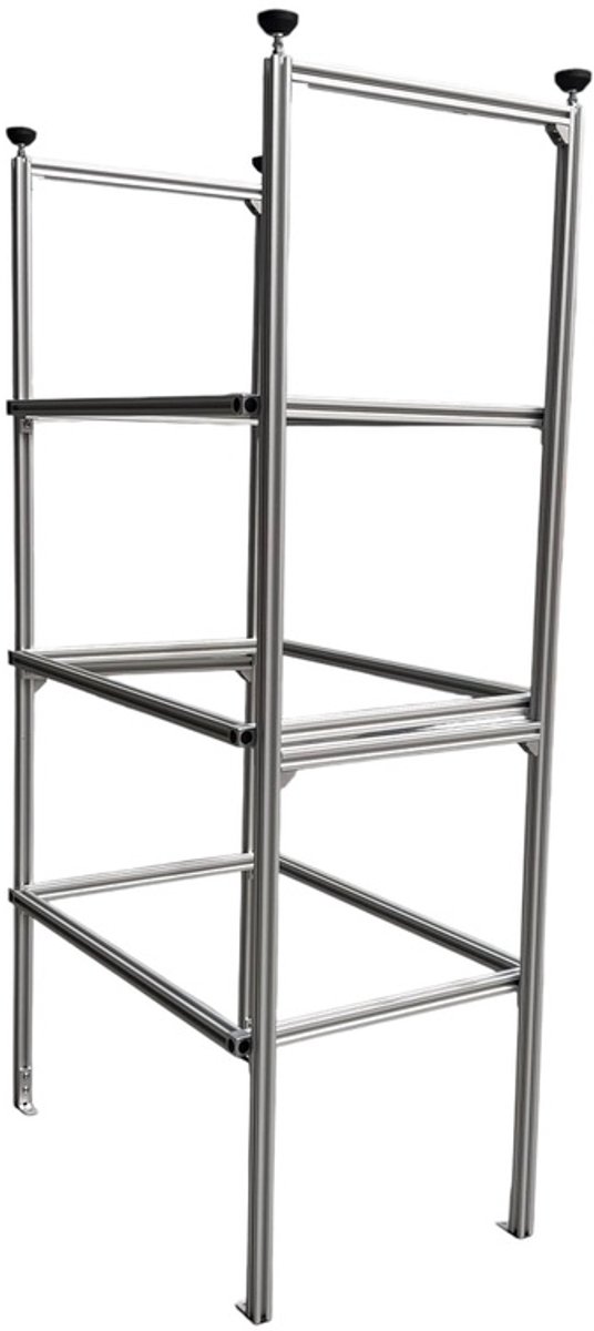 Opbergrek aluminium voor camper / campergarage met 3 niveaus