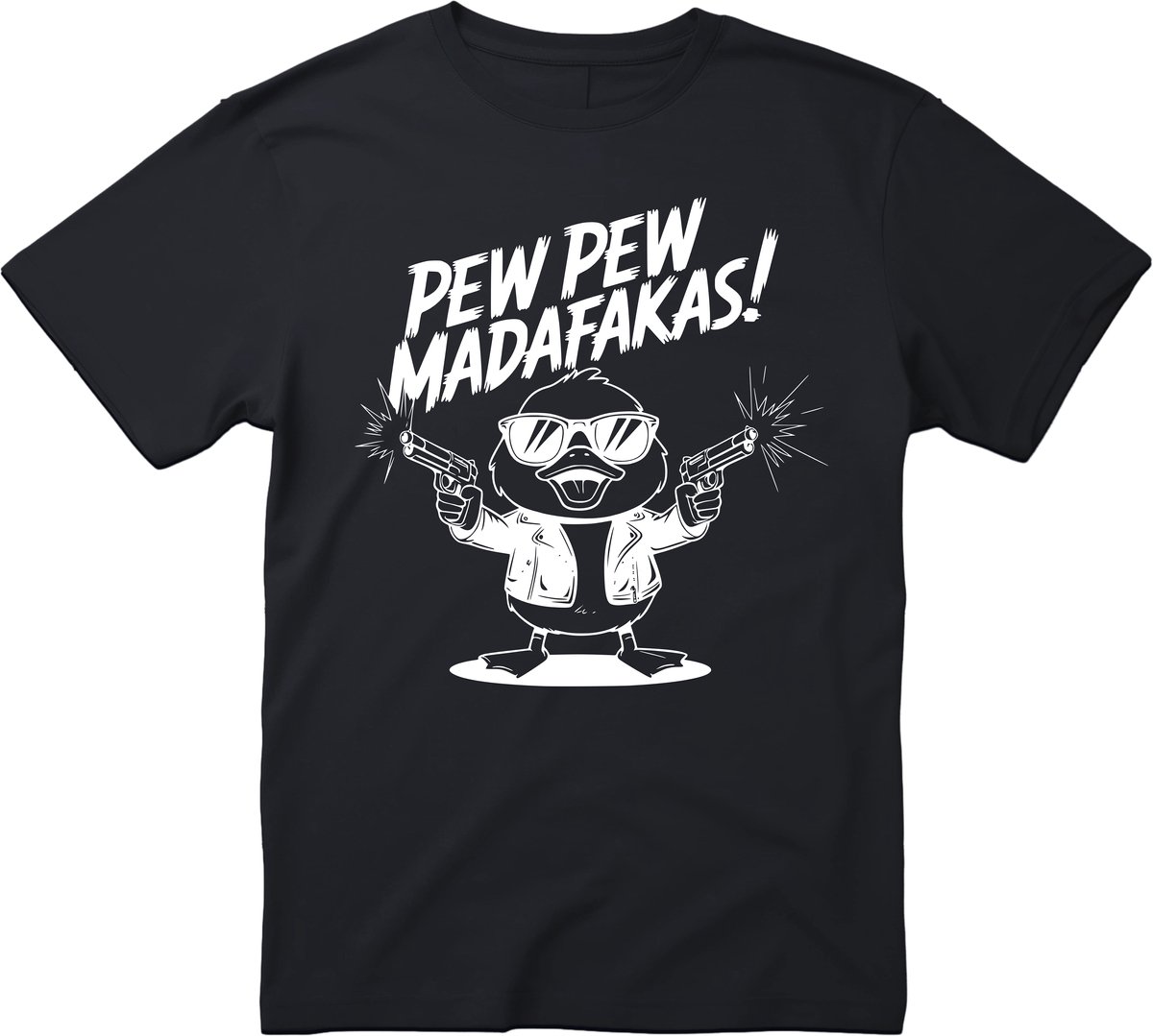 Pew Pew Madafakas! T-shirt - Heren Dames Uniseks - cadeau - Grappige T-shirt’s - Origineel Cadeau - Zwart - Funny - Grappig - Maat M