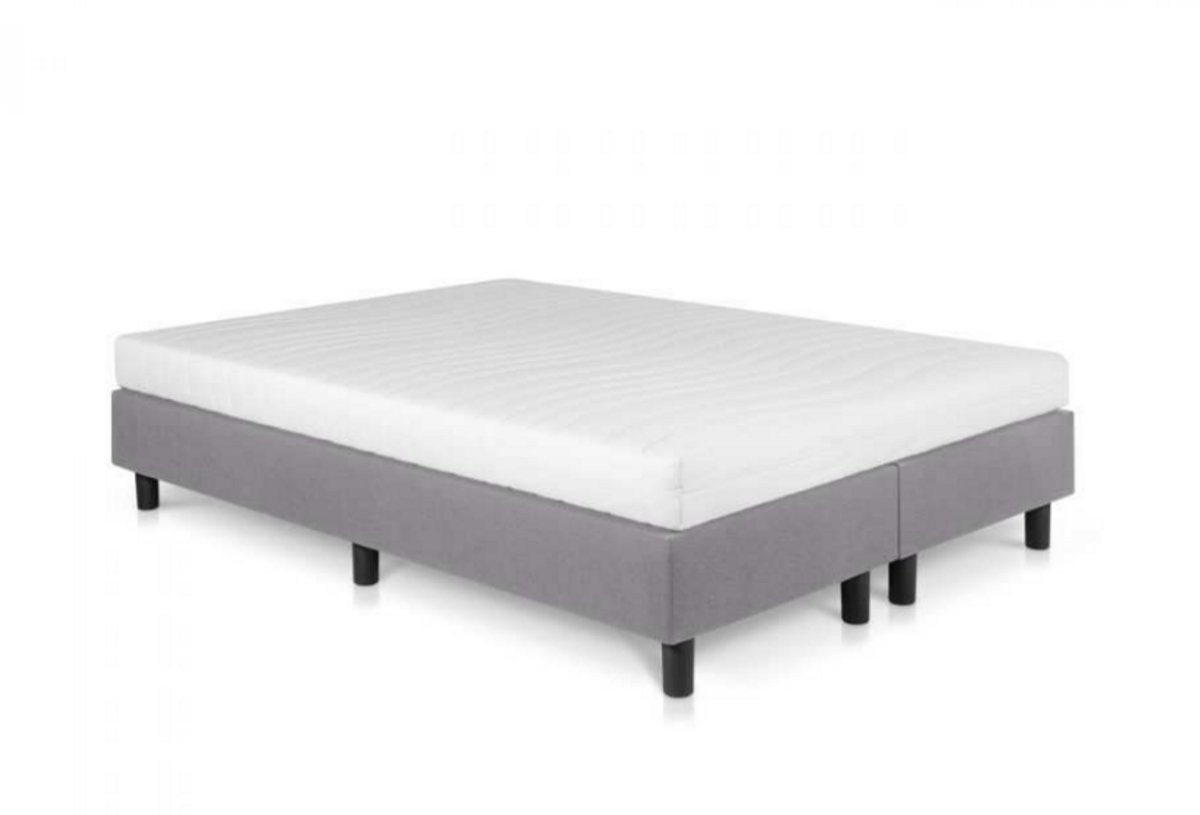 Nessa® - 180x200 Boxspring Studio Luxe Pocketvering HR matras Grijs - Inclusief Orthopedisch Pocketvering Matras