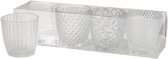 Boltze Home - Theelichthouder Marilu - Set van 4 - Helder Glas