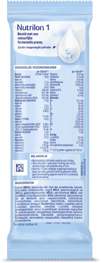 Nutrilon 1 Volledige Zuigelingenvoeding - Flesvoeding Vanaf De Geboorte - 3 x 23g