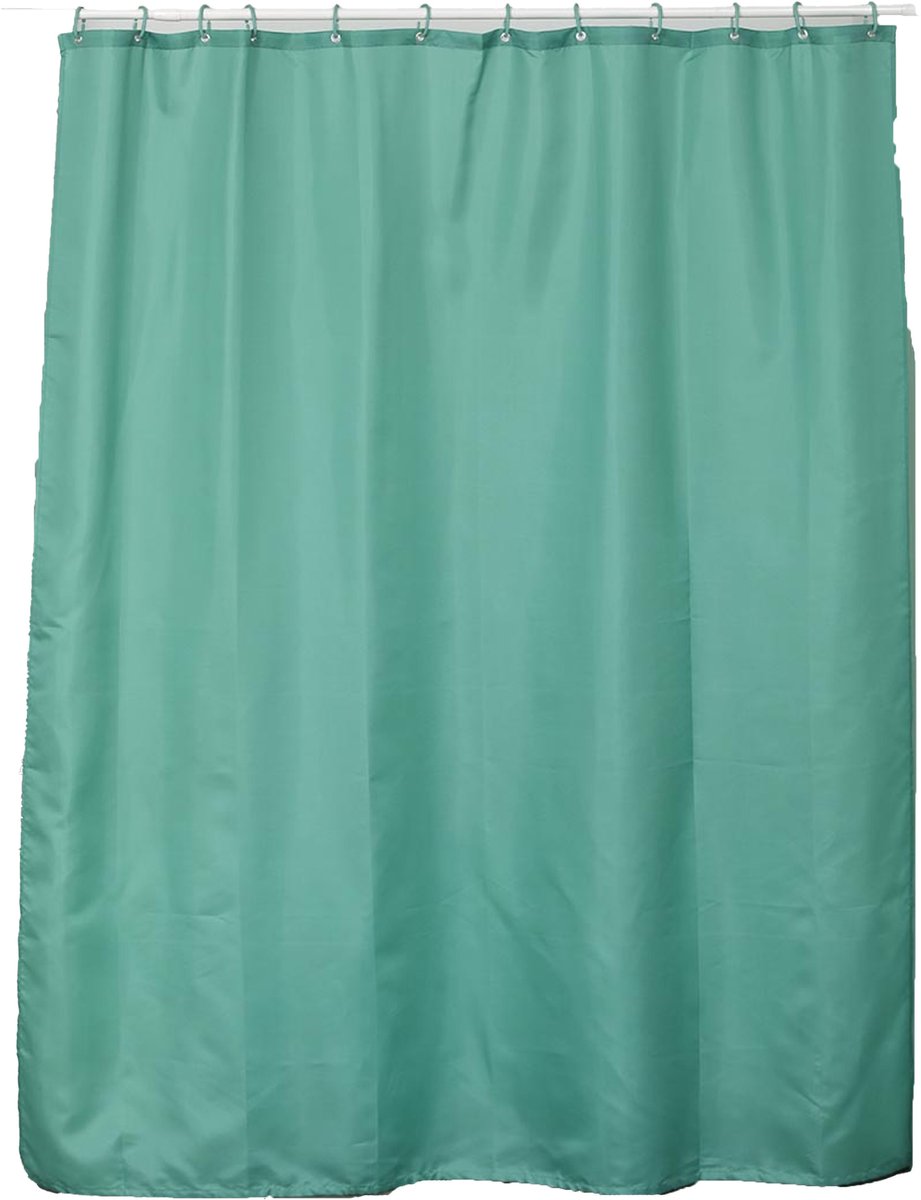 Tendance Douchegordijn Basic Elegance - met ringen - turquoise - polyester - 180 x 200 cm - wasbaar