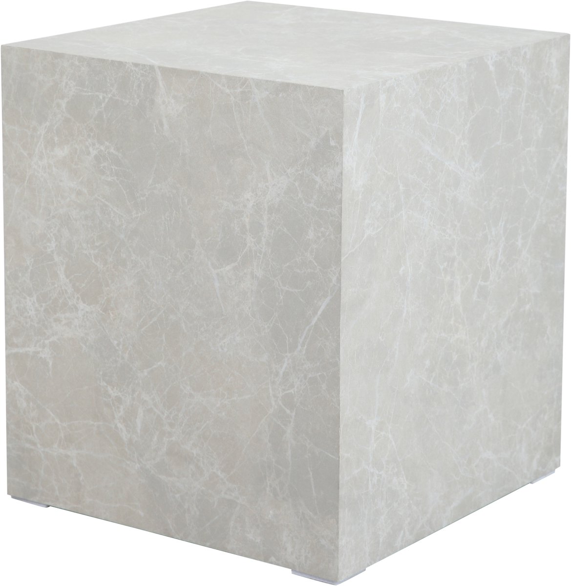 Bijzettafel Ellelu rechthoekig 45x40x40 cm marmerlook taupe [en.casa]
