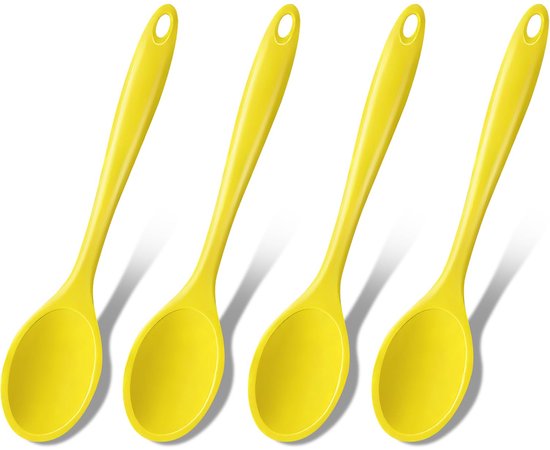 JOWE Hoogwaardige keukenhulpjes van hout, 4 stuks - kooklepels en keukenaccessoires set van kersenhout