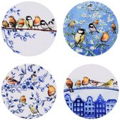 Onderzetters Bosvogels - Rond - Keramiek - set van 4