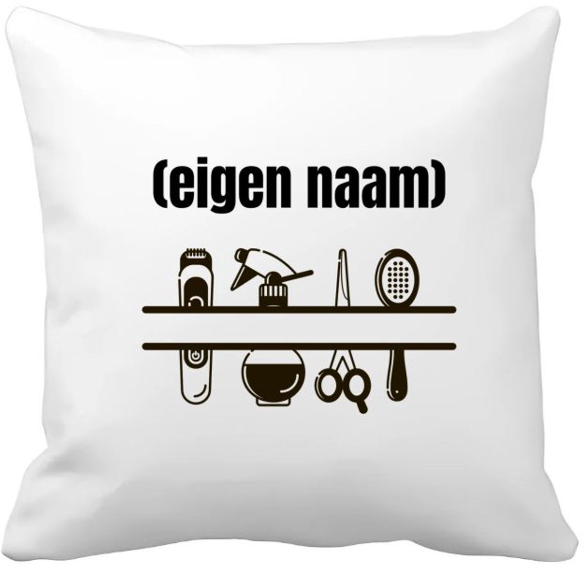 Akyol kappersmateriaal met eigen naam Kussen hoes - Kapper - barbers - collega's - verjaardag - afscheidscadeau - geschenk - kado - 40 bij 40 cm Multicolor