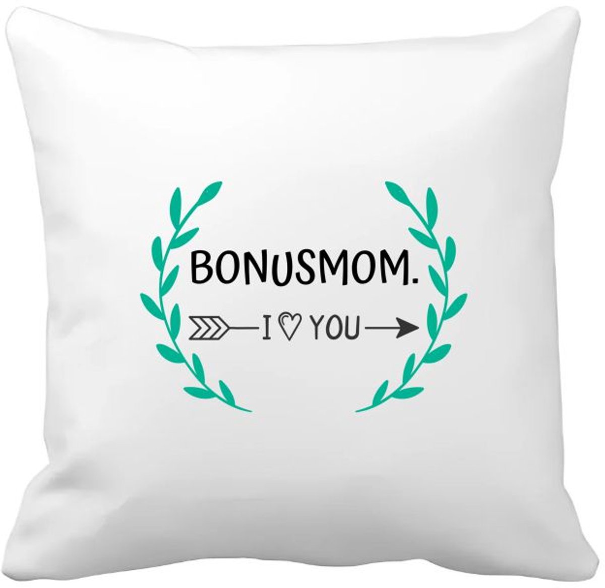 Akyol bonusmom i love you Kussen hoes - Mama - de liefste bonusmoeder - moeder cadeautjes - moederdag - verjaardag - geschenk - kado - 40 bij 40 cm Multicolor