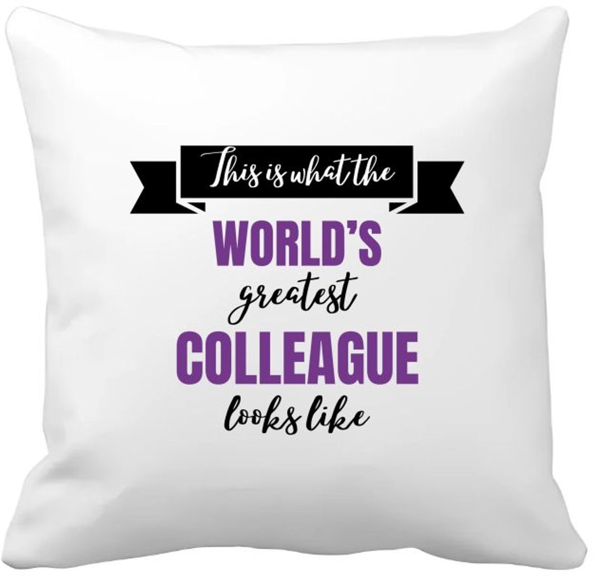 Akyol world's best colleague Kussen hoes - Collega - beste collega - werk - afscheidscadeau - verjaardagscadeau - 40 bij 40 cm Multicolor