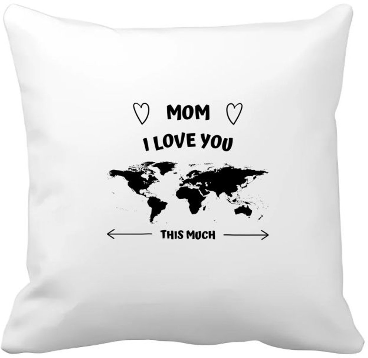 Akyol mom i love you this much Kussen hoes - Mama - geweldige moeder - liefste moeder - verjaardag - cadeau - kado - bedankje - geschenk - 40 bij 40 cm Multicolor