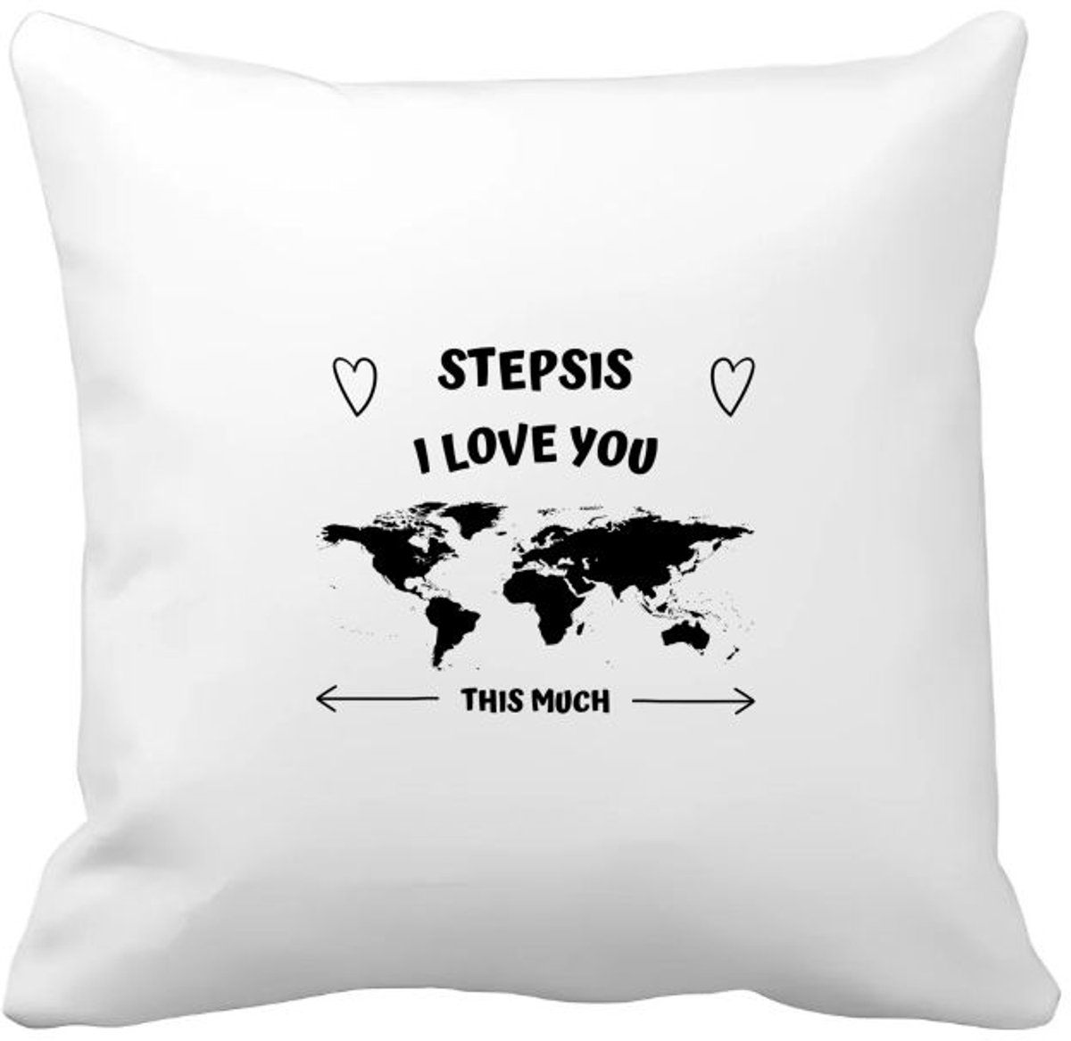 Akyol stepsis i love you this much Kussen hoes - Zus - geweldige stiefzus - liefste stiefzus - verjaardag - cadeau - kado - bedankje - geschenk - 40 bij 40 cm Multicolor