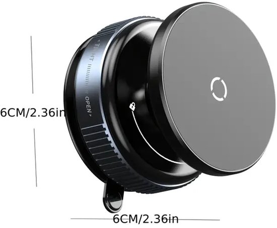 Support de téléphone magnétique pour voiture - Compatible avec iPhone (MagSafe) et Smartphones Android - Réglable - Support magnétique sous vide - Rotatif à 360 degrés - Ventouse - Cuisine - Douche - Voyages - Bureau - Miroir - Zwart