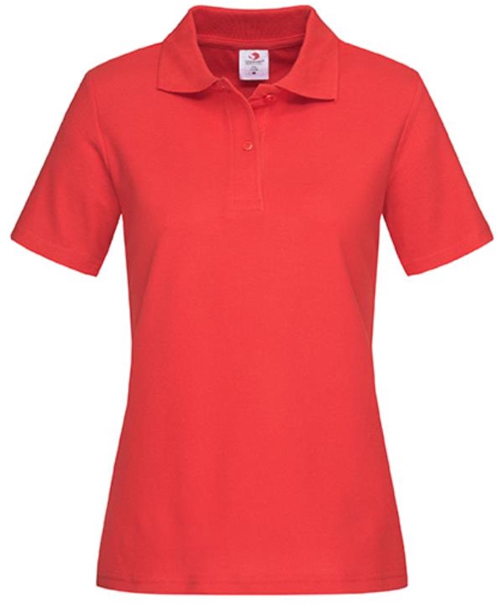Stedman - Dames Polo - Scarlet Red maat XS