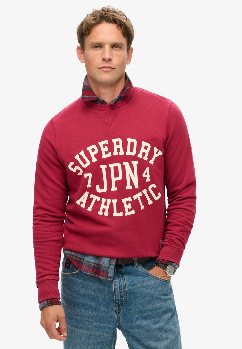 Superdry Atheltic sweatshirt met print Heren Truien Rood